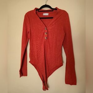 Pink Rose Rust Button-Up Bodysuit